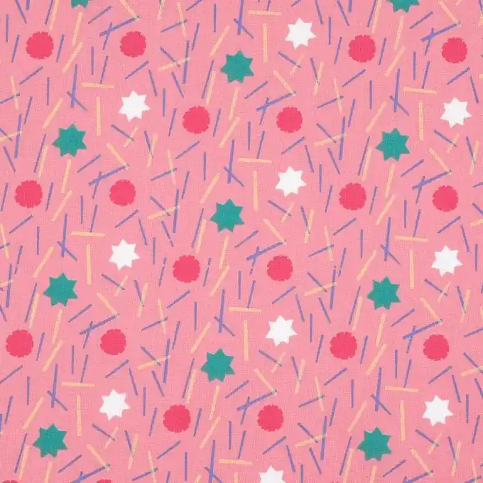 Baumwollgewebe mit rosa Aufklebern Finale Aktion