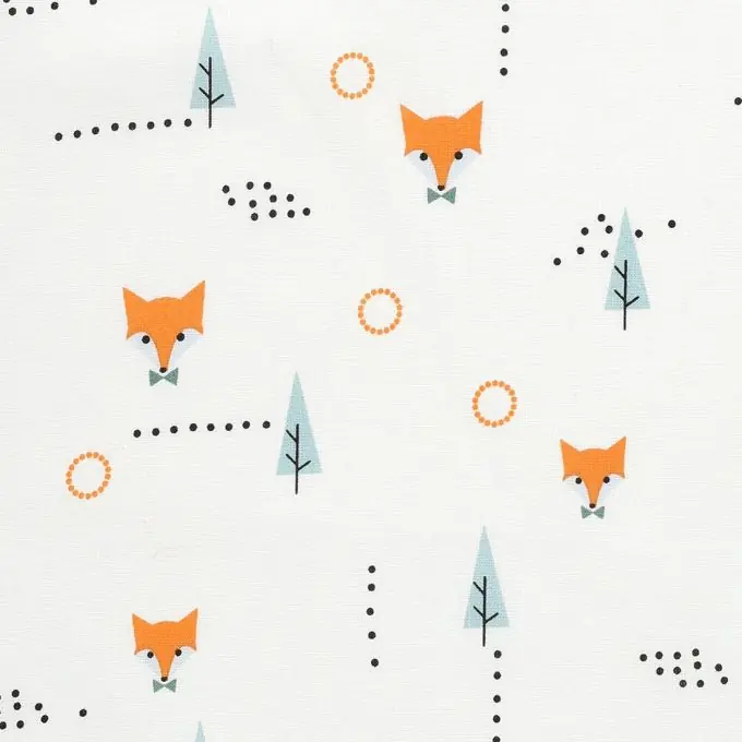 Baumwollstoff mit Fuchs- und Tannenmotiv Sonderangebot