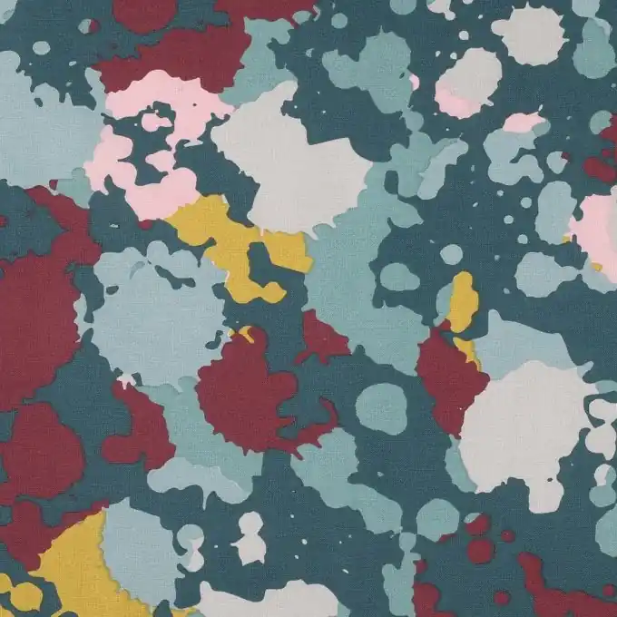 Baumwollstoff Farbfleckenmotiv Hochwertig