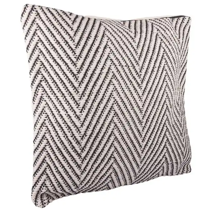 Kissen Jacquard beige schwarz Aktuell