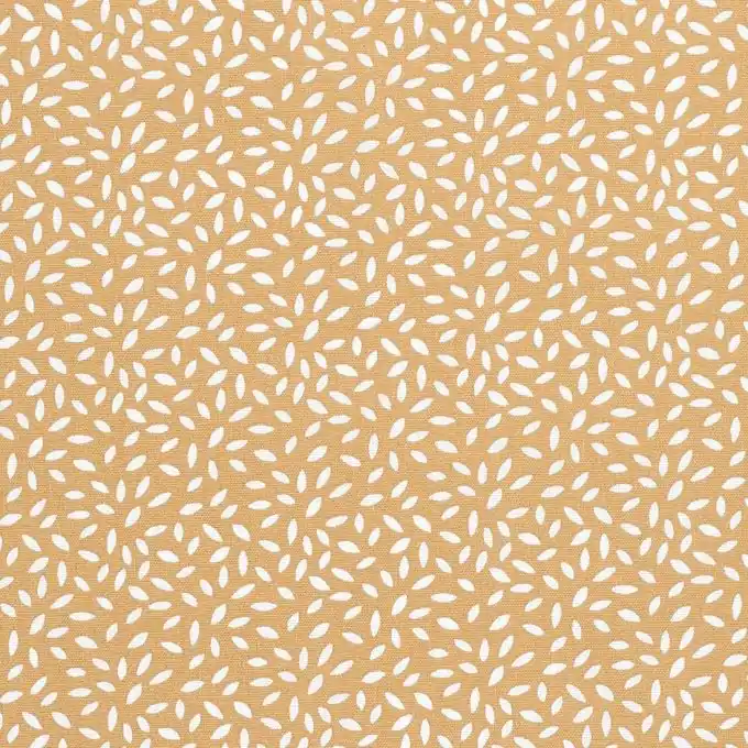 Angebot Baumwollstoff Senfgelb Blattmuster