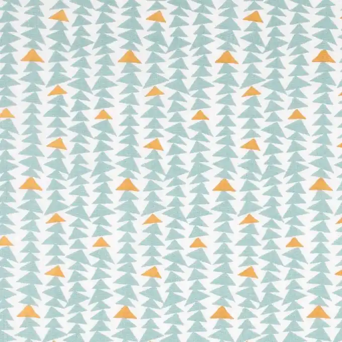 Kostenfreie Lieferung Baumwollstoff Dreiecke Jade/Ambre