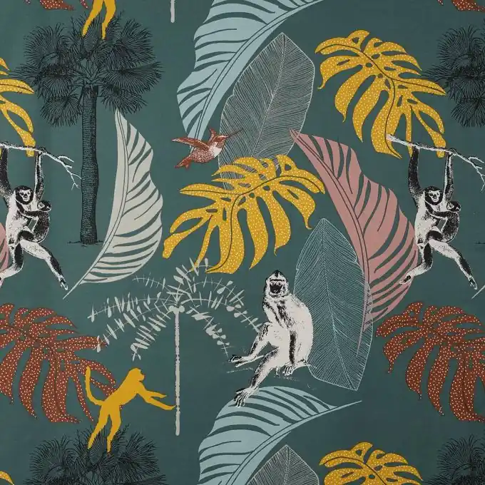 Weltweiter Versand Polsterstoff Affen & Palmen