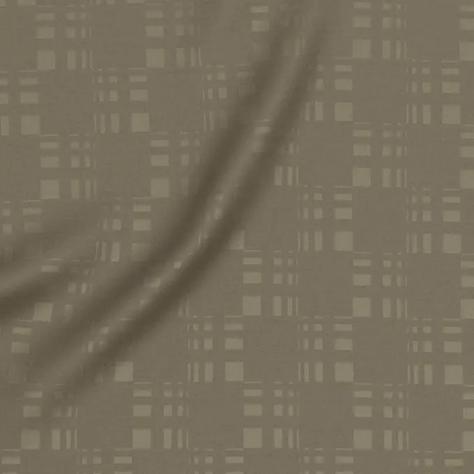 Fleckenabweisender Tischdeckenstoff Karos taupe Limited Edition