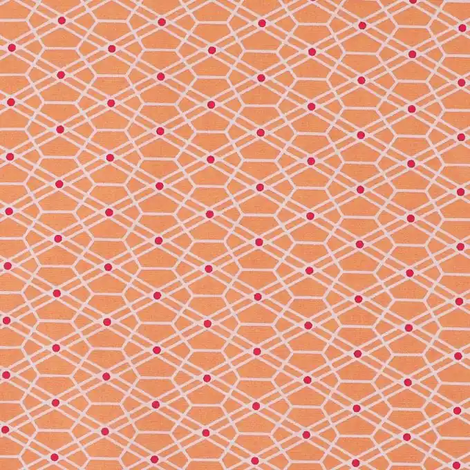 Kostenloser Versand Baumwoll-Popeline mit Rautenmuster in Korallenrot