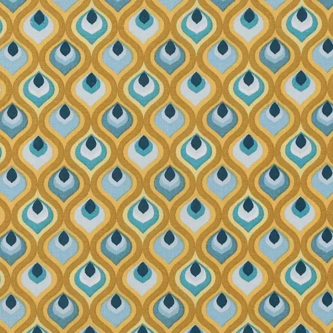 Neue Kollektion Baumwollstoff gelb blau