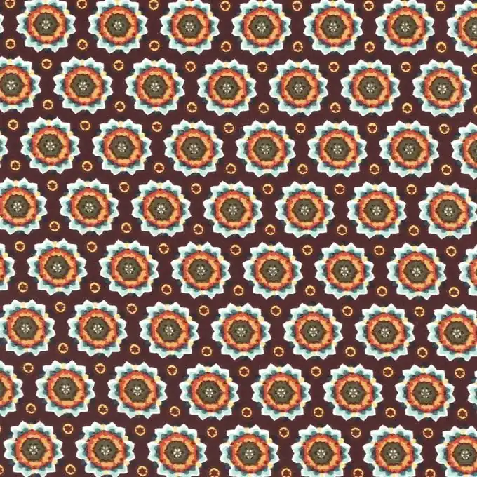 Brauner Satinstoff mit Rosetten Kracherpreis