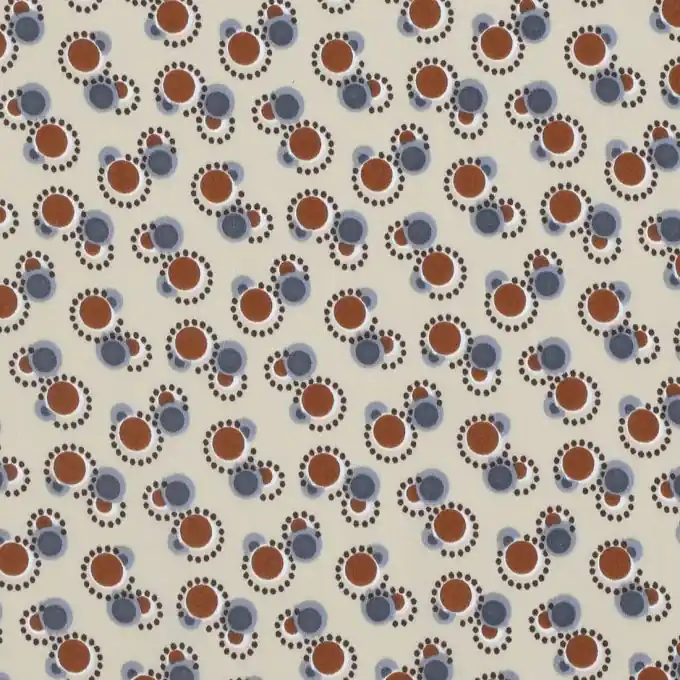 Meistverkauft Ecrufarbenes Satingewebe mit Kreisen