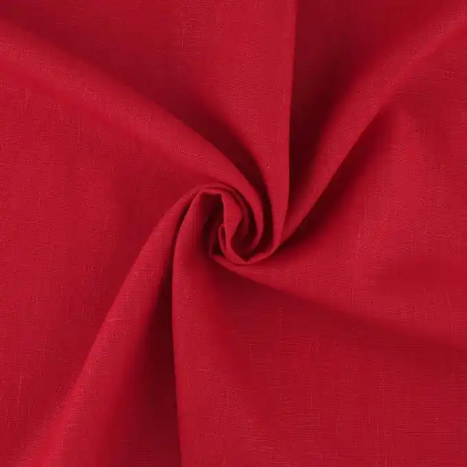 Direktkauf Leinenstoff, einfarbig rot