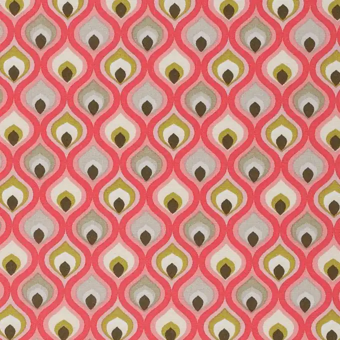 Bestpreis Weicher, beschichteter Baumwollstoff mit rosa und grünen Motiven