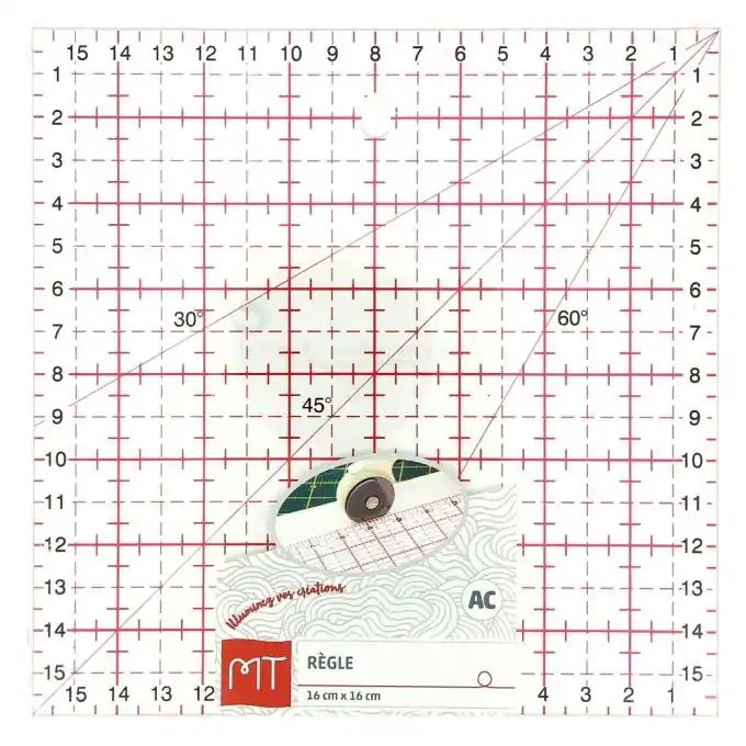 Quadratisches Lineal 16×16 cm Geld-Zurück-Garantie