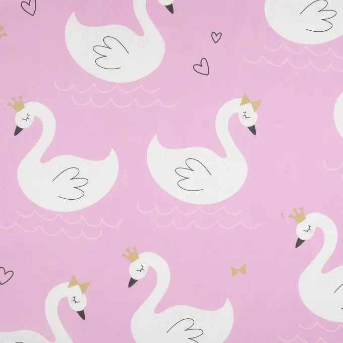 Toile a drap cygne rose 144cm Neu Im Sortiment