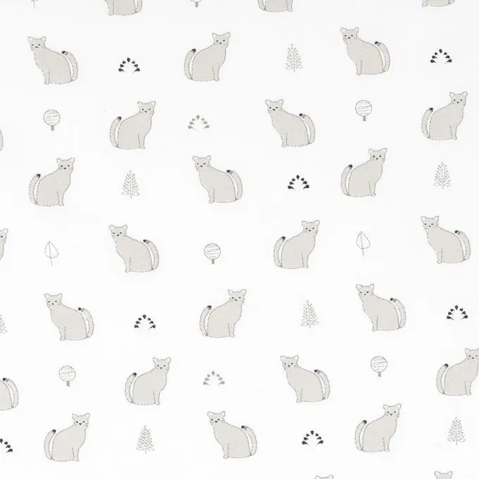 Bestseller Bio Baumwollstoff Katze weiß