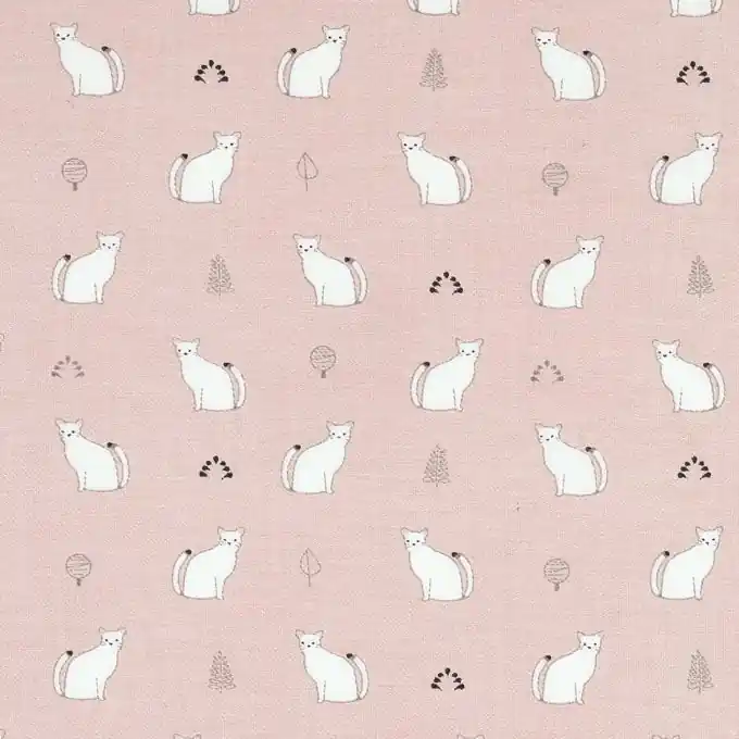 Preisreduziert Bio Baumwollstoff Katze rosa