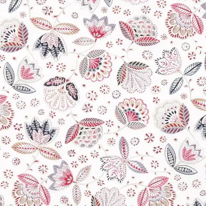 Limited Edition Bio Baumwollstoff Blumen weiß