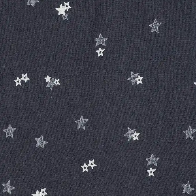 Neue Ware Doppelte Gaze Baumwolle Stern Dunkelblau