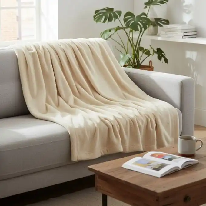 Nur Heute Decke Ecru 220×240 cm