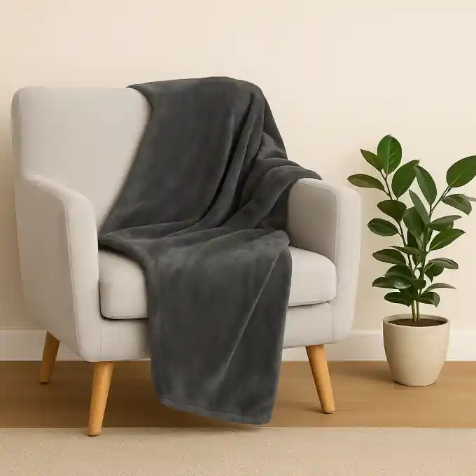 Hochwertig Decke Anthrazit 125×150 cm