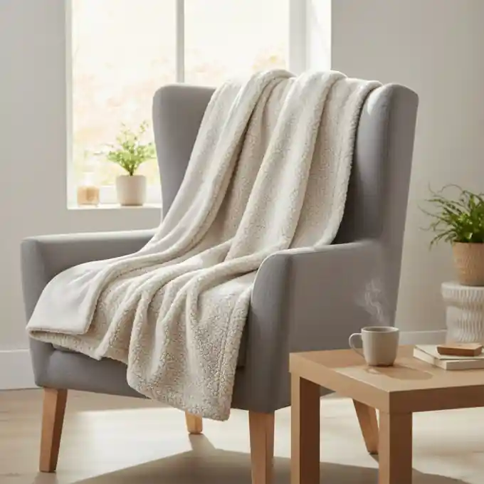 Decke Hellgrau 125×150 cm Top-Preis