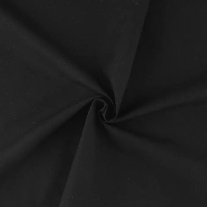 Neu Einfarbiges schwarzes Baumwollmischgewebe