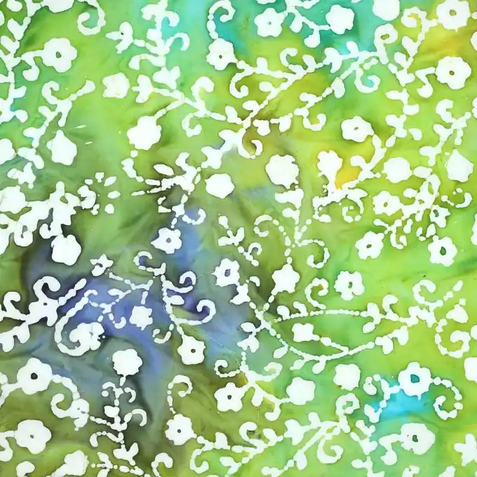 Batik Baumwollstoff Grün 141 cm Breite Premium