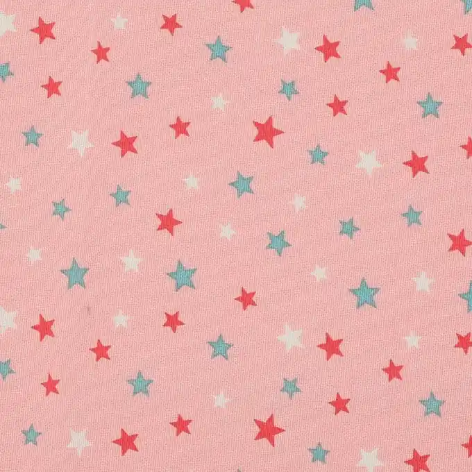 Dicker phosphoreszierender Baumwollstoff mit rosa Sternen Kostenloser Rückversand
