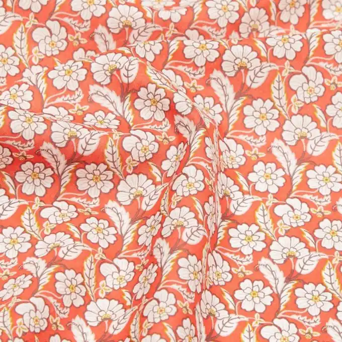 Preis Gesenkt Stoff aus Baumwollpopeline Liberty Chester Row Orange