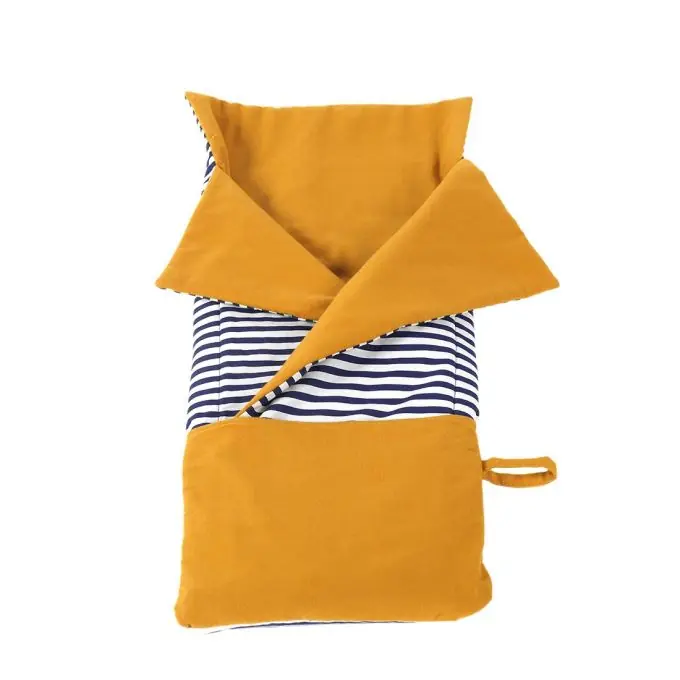 Wickelauflage aus Bio-Baumwolle Streifen gelb Kostenfreie Lieferung