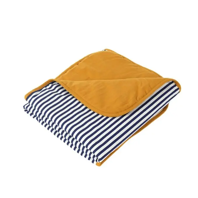 Beliebt Babydecke Bio Baumwolle gelb blau 75 x 100 cm