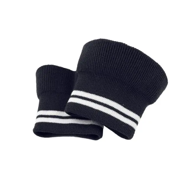 Premium Gerippte, marineblau gestreifte Ärmelbündchen