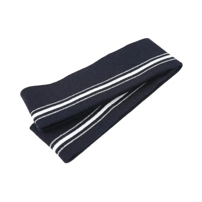 Neue Kollektion Bündchen Marineblau/Silbern Gestreift