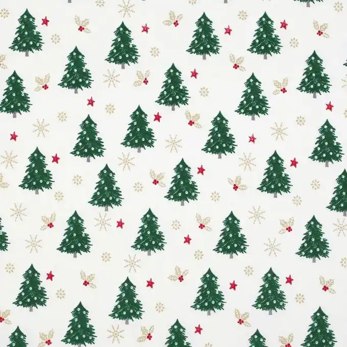 Weihnachtsstoff Baumwolle Tannenbaum beige Jetzt Zugreifen