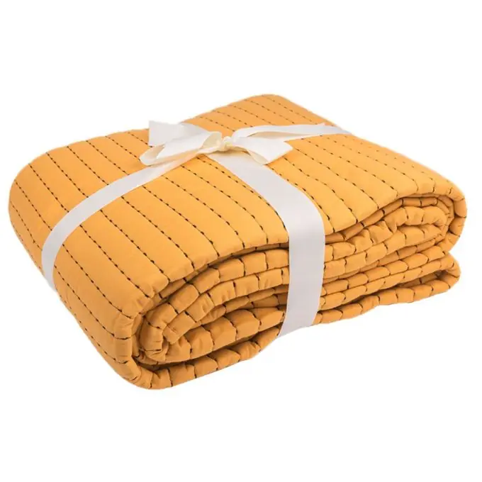 Kostenfreie Lieferung Überwurf Boutis Gelb Senf 180×230 cm Gesteppt