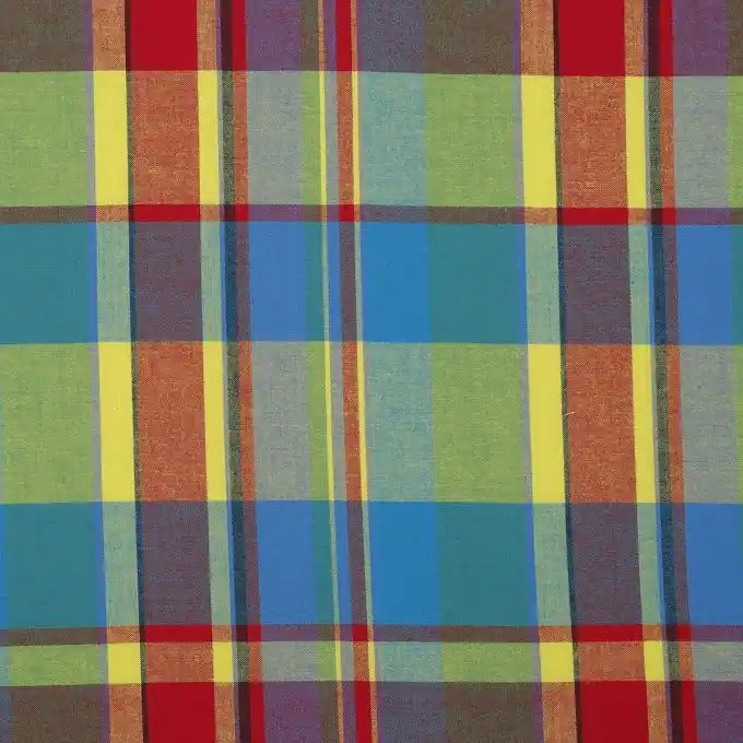 Expressversand Madrasstoff in Türkis, Orange und Gelb