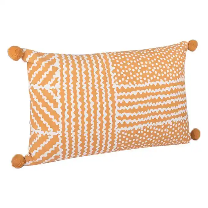 Neue Kollektion Kissen Safari Pompons gelb