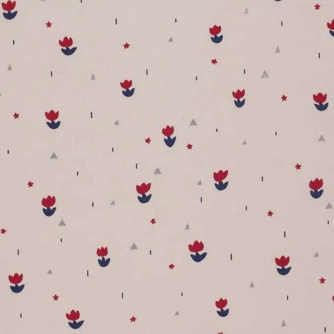 Stoff Popeline Tulpen in Nude-Rosa Expressversand