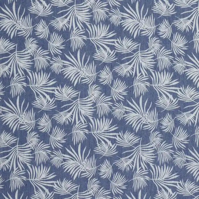 Leichter Jeansstoff Blattmotiv Sonderangebot