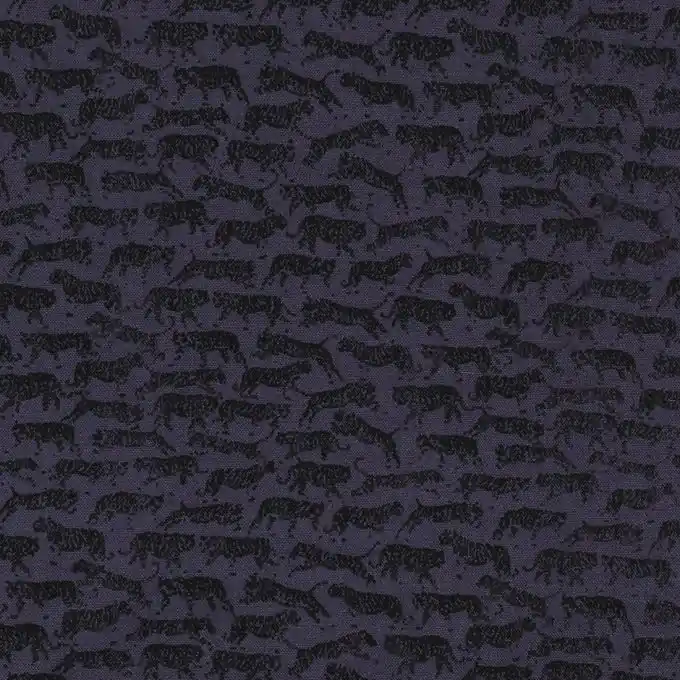 Popeline Viskose Mini Tiger Marineblau Heißes Angebot