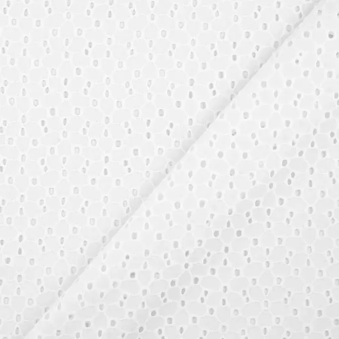 Neu Stoff mit Lochmusterung Ecru