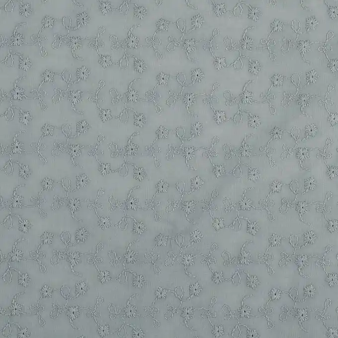 Bestickter Baumwollstoff Dunkelgrün Must-Have