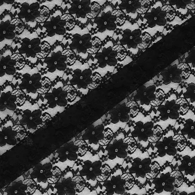 Begrenztes Angebot Netzstoff schwarze Blumen