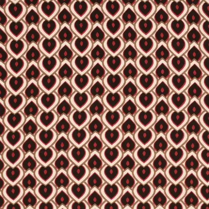 Echt Viskosestoff Rot gemustert