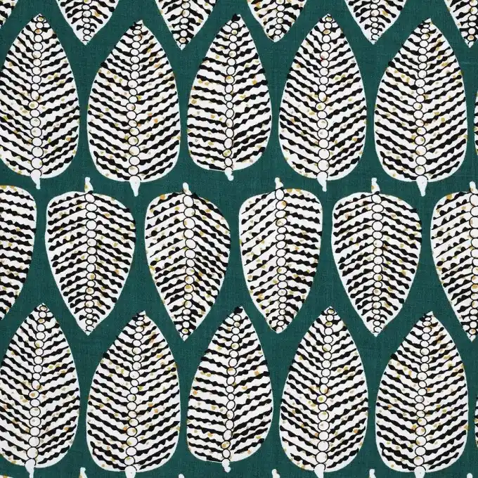 Highlight Viskosestoff Blattmuster Grün