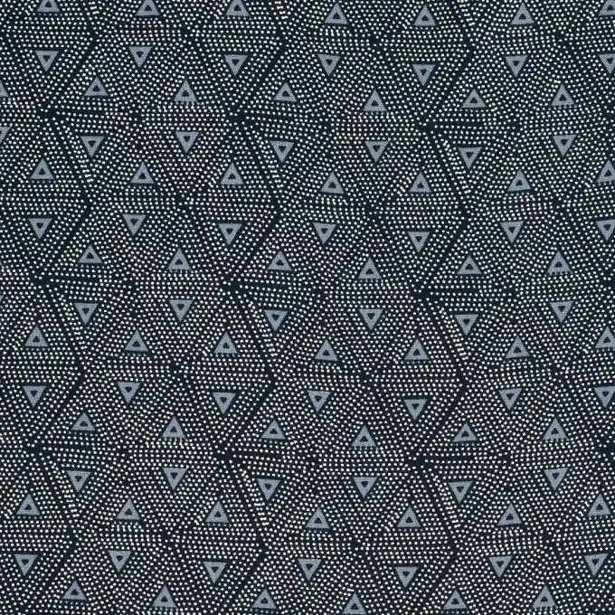 Viskosestoff Marineblau Dreiecksmotiv Original