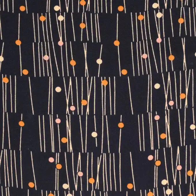 Viskosestoff Punkte & Linien Marineblau Weltweiter Versand