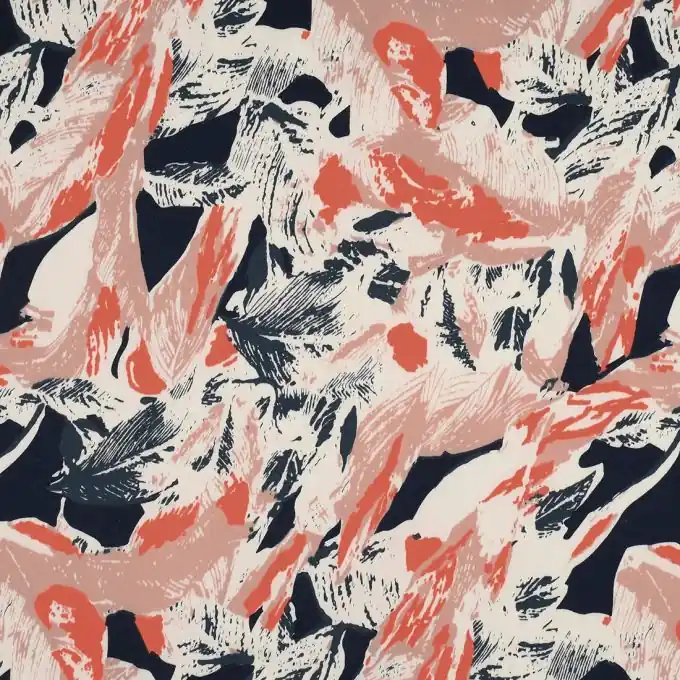 Heute Kaufen Stoff Satin Blumen blau und orange