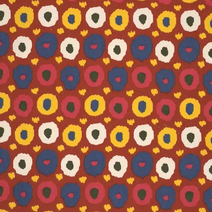 Baumwollbatist mit bunten runden Mustern Zertifiziert