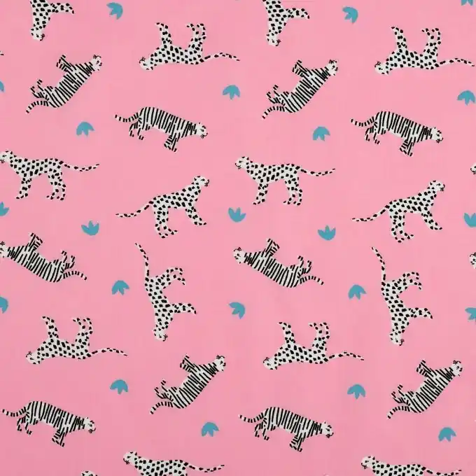 Kracherpreis Popeline Baumwolle Tiger Rosa