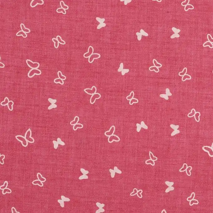 Angebot Popeline-Stoff Schmetterlinge Pink