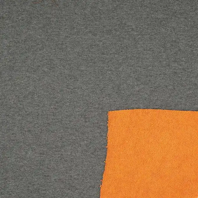 Sweatshirtstoff Grau/Neonorange Direkt Vom Hersteller